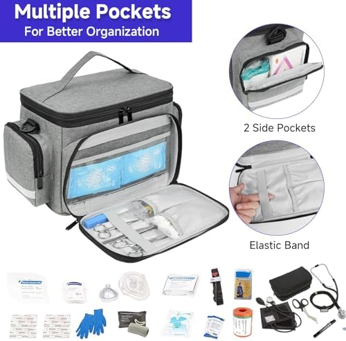LEFOR·Z Small Medical Bag, First Aid Bag Empty, Home Health Nurse Bag - Image 4