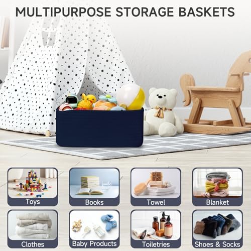3 Pack Small Storage Baskets for Organizing, 11.8×7.8×5.1" - Image 5