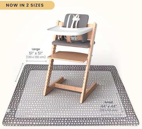 Tiny Twinkle Splat Mat for Under High Chair or Table | 51" x 51" Waterproof & - Image 2