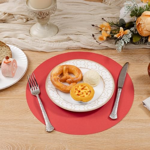 SHACOS 100 pcs Christmas Disposable Round Paper Placemats 13 inch Colored Paper - Image 6