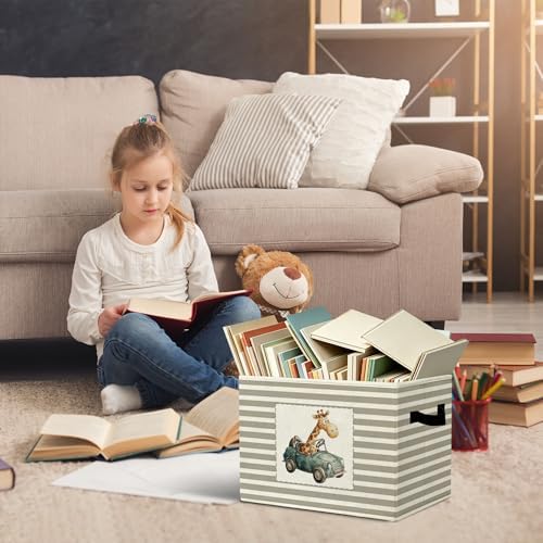 Rustic Giraffe Vehicle Storage Bins Boxes Handles - Image 5