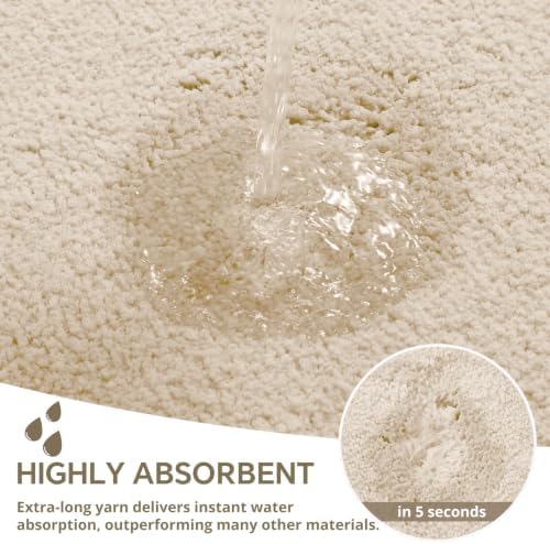 Polyester Bathroom Rug 40"x60" Beige, Large Soft Shaggy Bath Mat - Image 5