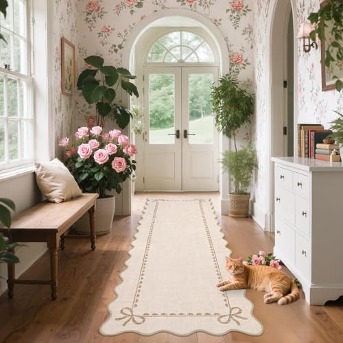 GarveeHome Scalloped Hallway Runner Rug 2.5x8 Non Slip Bedroom Rugs - Image 4