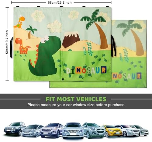 Car Window Shades with Cute Patterns, Auto Sunshades Sunglare/UV Blocker - Image 6