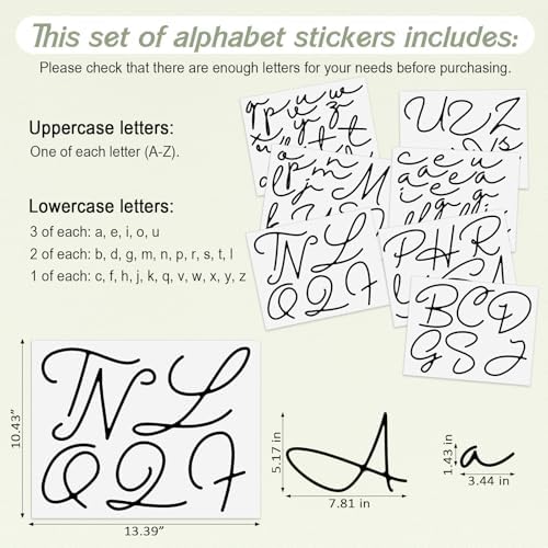 Boao Personalized Name Letter Wall Decal, lassic Cursive - Image 2