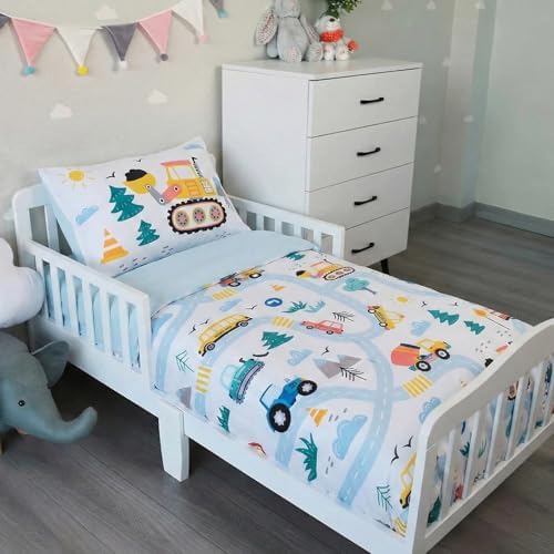NTBED 4 Pieces Construction Toddler Bedding Set - Image 2