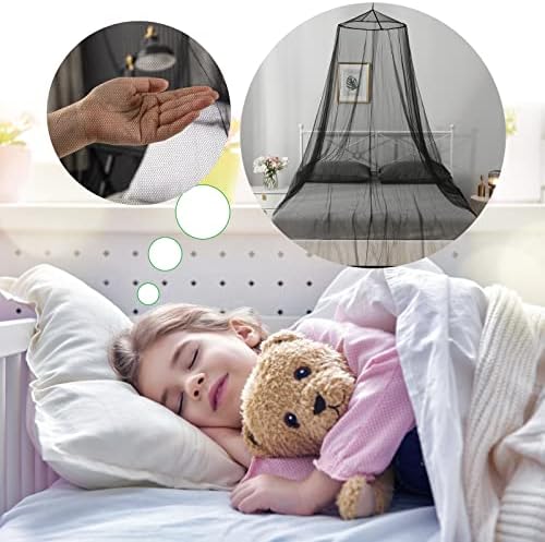 Mosquito Net Bed Canopy for Girls Black Bed Curtains Tent Twin Queen Size - Image 6