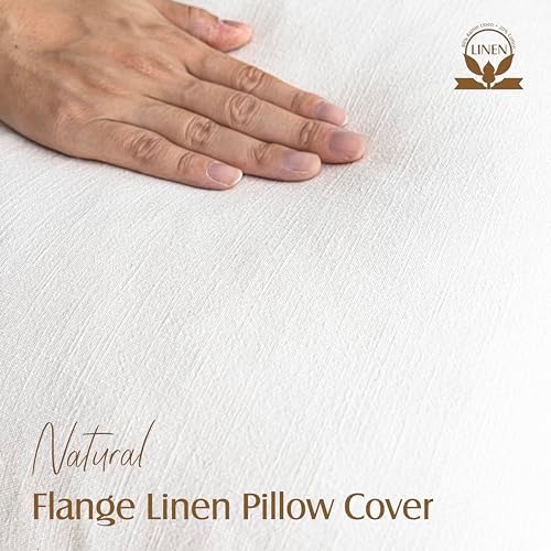Foindtower Linen Solid Decorative Throw Pillow Covers 22x22 Cream White - Image 2