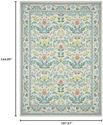 Joydeco Boho Floral 9x12 Rug for Living Room, Non Slip Indoor Carpet for - Image 2