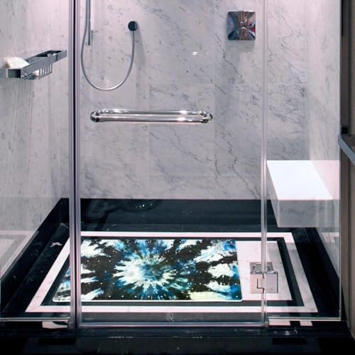 Bathtub Mat Non Slip 26.8x15.1 Inch, Tie Dye Print Shower Mat - Image 6