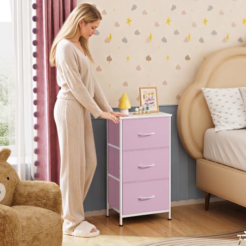 WLIVE Small Dresser Nightstand for Bedroom, 3 Drawers - Image 2