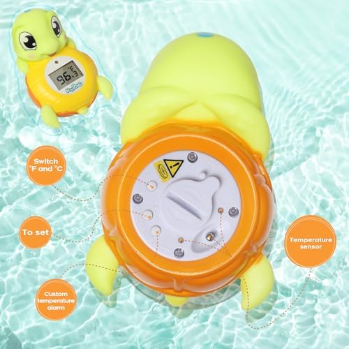 Backstroke Sea Turtle Baby Bath Thermometer, The Infant Baby Bath Floating Toy - Image 4