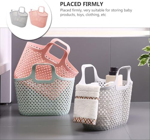 Zerodeko Handheld Bathing Basket 11.02X9.84X5.11In Bathroom Storage Organizer - Image 3