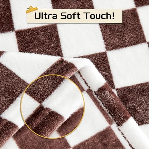 Yurhap Checkered Baby Blanket Fleece Baby Blankets Neutral - Image 6