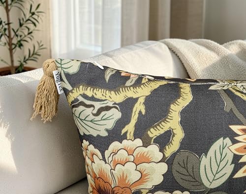 Chinoiserie Peony Floral 20x20 Throw Pillow Cover - Image 4