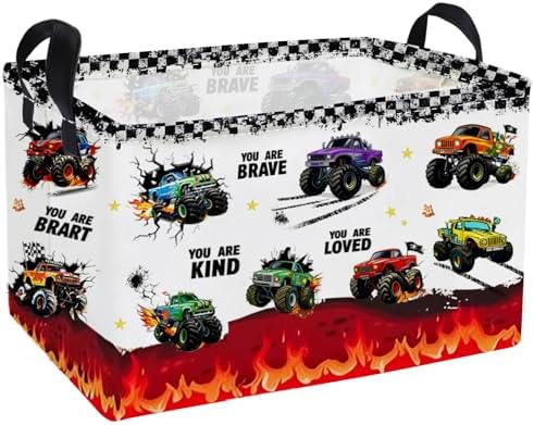 Essme Rectangular Car Baskets, Monster Truck Storage Box, Cute Basket by ESSME
