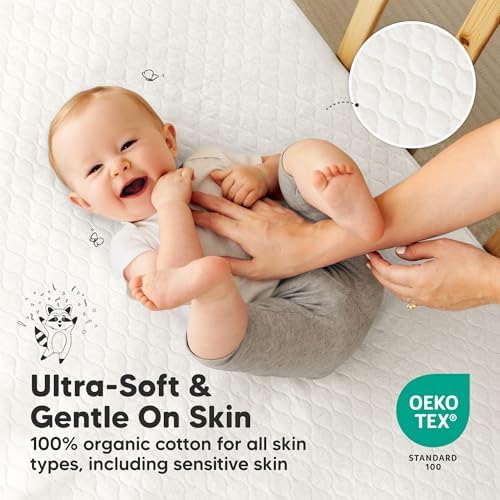 2pk Waterproof Crib Mattress Protector Cover Fitted 52x28 - Image 5