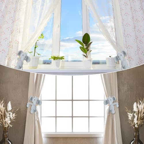Moukeren Safari Animals Curtain Tie Back Elephant Shape Curtain Tie Back Jungle - Image 4