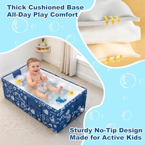 Baby Bathtub, 5-Layer Anti-Tear Foldable Toddler Bath Tub - Image 5