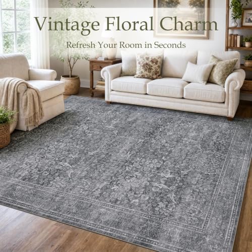 JOLLYVOGUE 8x10 Area Rugs for Living Room, Vintage Washable Rug - Image 2