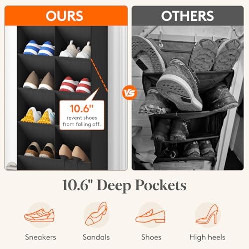 Lifewit 10 Tier Over the Door Shoe Organizer - Image 3