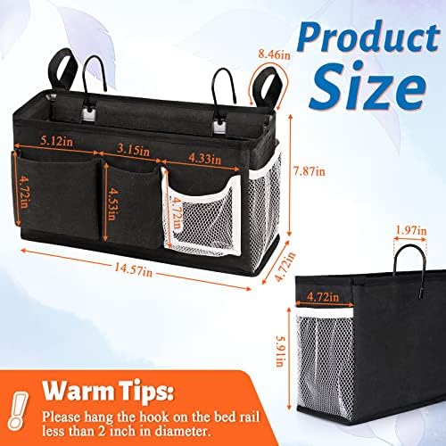 Bedside Caddy, Bedside Storage Bag Hanging Organizer - Image 6