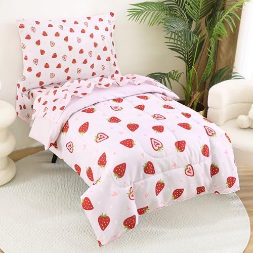 lasoftan Toddler Bedding Set, 4 Piece Bed-in-a-Bag Toddler Bed Comforter Sets - Image 5