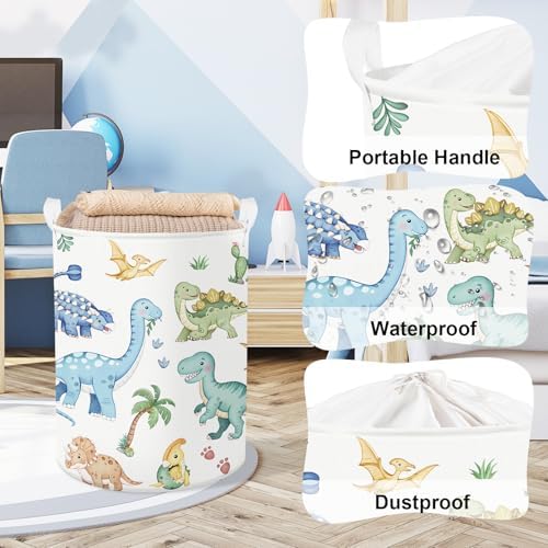 Clastyle Boho Dinosaur Laundry Basket Palm Tree Kids Clothes Book Storage - Image 4