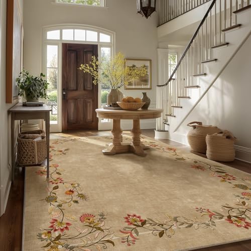 10x12 Area Rugs for Living Room: Washable Bedroom Rug Low Pile Soft Carpet - Image 5