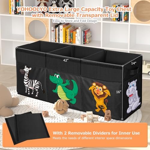 YOHOOLYO Extra Large Collapsible Sturdy Toy Box Storage Organizer - Image 4