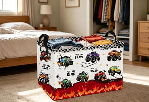 Essme Rectangular Car Baskets, Monster Truck Storage Box, Cute Basket - Image 6