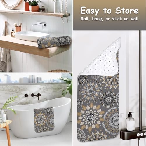 Non Slip Bathtub Mat, Extra Long Bohemian Bath Mat - Image 5