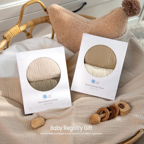 lulumoon Muslin Fitted Bassinet Sheet: Compatible - Image 6