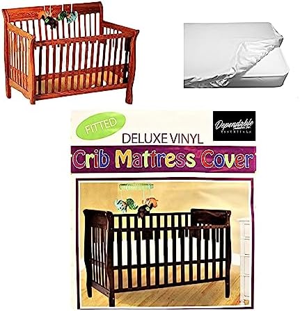 Deluxe Vinyl Fitted Crib Mattress Cover Protector 28" x 52" Standard Size by DependableIndustries