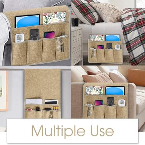 Joywell Remote Control Holder Armchair Caddy Armrest Organizer Khaki - Image 5