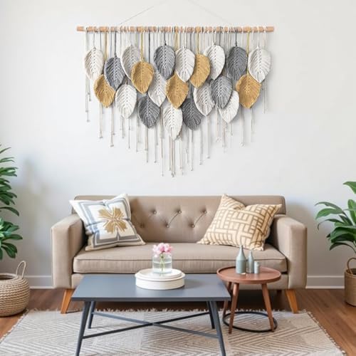 Large Macrame Wall Hanging Boho Woven Tapestry Chic Modern Home Decorations - Image 3