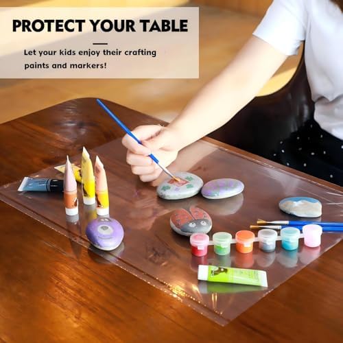 100 Pack Clear Disposable Placemats Sticky Transparent Table Mat Tray Cover - Image 3