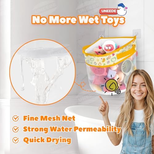 UNEEDE Duck Print Bath Toy Organizer, 4.15 Gallons Bathtub Toy Holder - Image 5