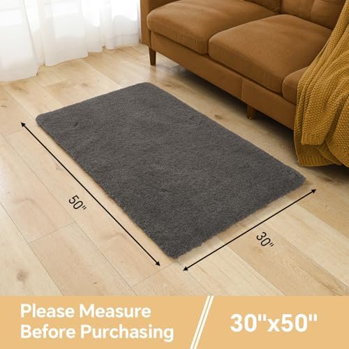 Polyester Bathroom Rug 30"x50" Taupe, Large Soft Shaggy Bath Mat - Image 2