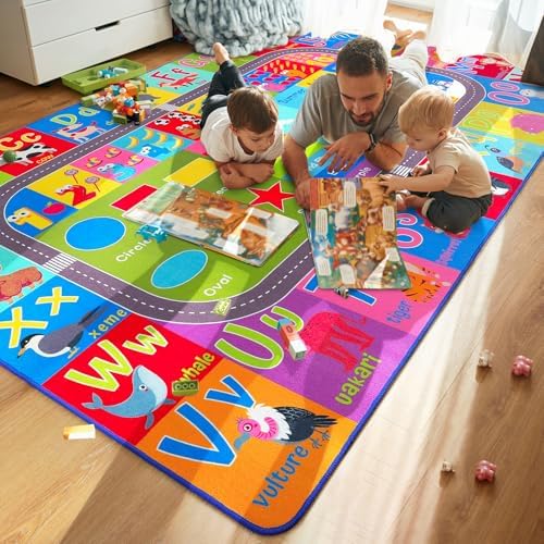 HOMORE Kids Educational Rug, 8x10 Alphabet Area Rug - Image 2