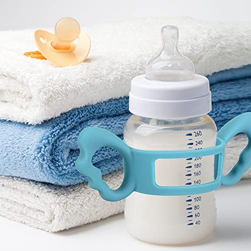 3 Pack Baby Bottle Handles Silicone Wide Neck Feeding Handle Easy Grip - Image 4