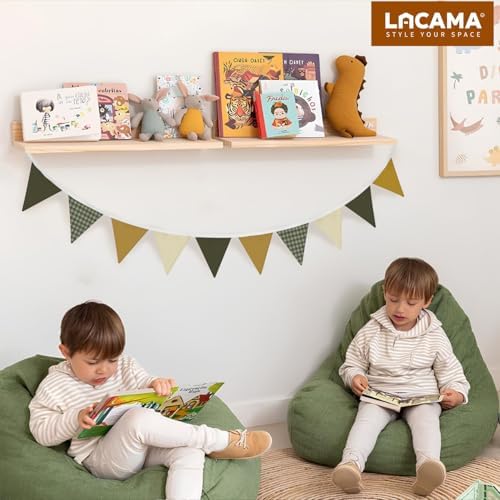 Lacama Nursery Wall Decor Sage Green Pennant Banner Flags - Image 6