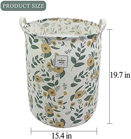 Mziart Collapsible Laundry Basket, Floral Printing Large Laundry Hamper - Image 2