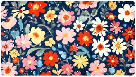 Bathtub Mat Non Slip 26.8x15.1 Inch, Colorful Flower Shower Mat by Anna+Cowper
