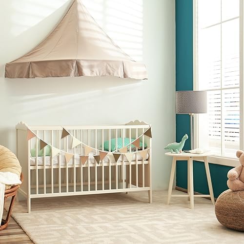 Oudain 2 Pcs Pennant Banner Flags Nursery Garland Triangle, Khaki Color - Image 5
