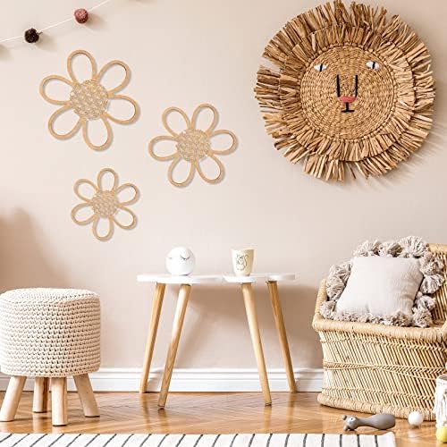 Maitys 3 Pcs Boho Wood Daisy Flower Wall Decor - Image 6