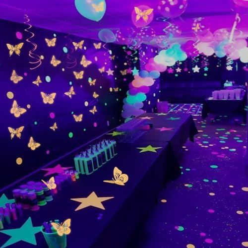 SAOROPEB Glow in The Dark 3D Butterfly 24 Pcs Orange Butterfly Stickers - Image 5