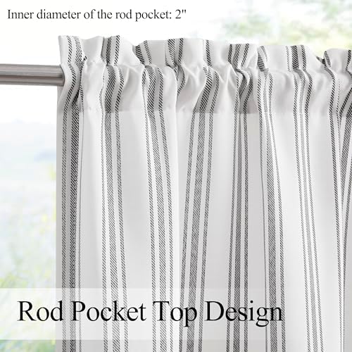 ZJDECOR Cotton Blended Beige Striped Kitchen Tier Curtains - Image 3