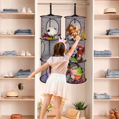 Basumee Hanging Stuffed Animals Storage, 2 Pack Mesh Plush Storage - Image 4