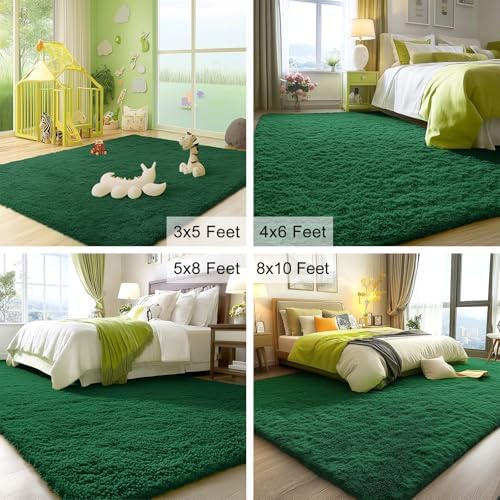 OLANLY Area Rugs for Living Room Bedroom, Machine Washable 4x5.9 ft Soft Fluffy - Image 3